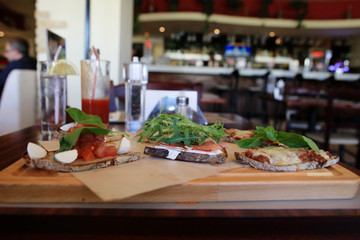 blurred background in the Italian cafes