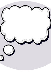 bulle forme nuage sur fond gris