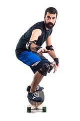 Man riding his skateboard