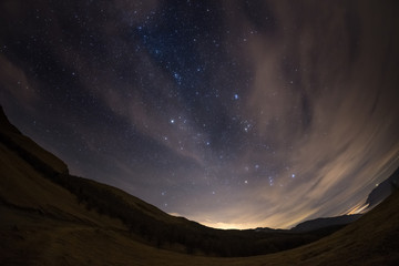 The starry sky from the Alps, viewed by fisheye lens © fabio lamanna