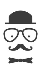 Old fashioned gentleman character accessories. Retro, vintage, vector hipster characterillustration.