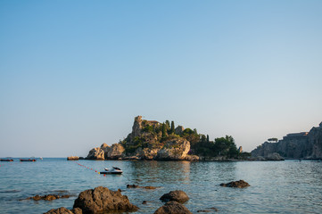 Naklejka premium Panoramic view of the beautiful island in Taormina - Sicily