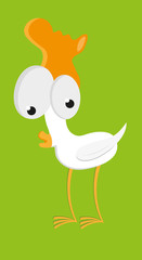 cute cartoon easter chicken vector funny animal character  illustration