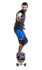 Man riding his skateboard
