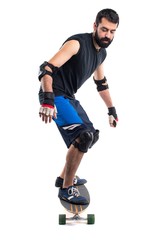 Man riding his skateboard