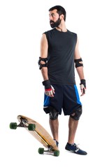 Fototapeta na wymiar Skater with safety protections
