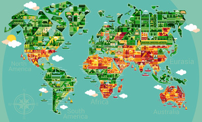 Cartoon map of South America © moloko88