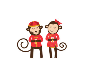 Chinese New Year 2016 Monkey Character with Angpao