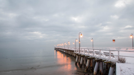 Fototapeta na wymiar Beautiful winter landscape, and the Baltic Sea. Orlowo Gdynia