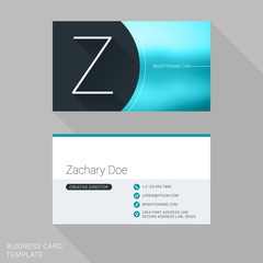 Creative Business Card Template. Letter Z. Flat Design Vector Illustration. Stationery Design