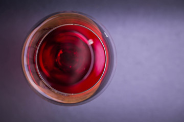 Red wine on a black background 
