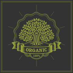 Organic and fresh food label.