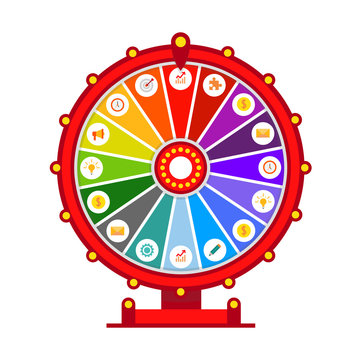 Wheel of fortune vector infographic elements, flat design