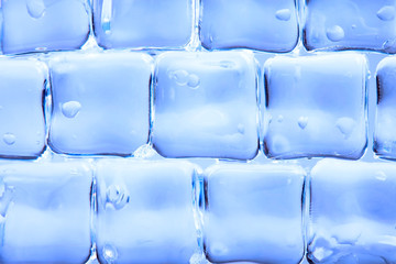 background of abstract blue ice cubes