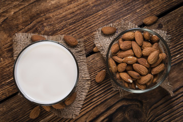 Fresh made Almond Milk (selective focus)