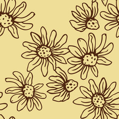 Flowers of camomile seamless