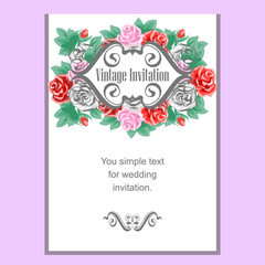 Rose flowers and leaves