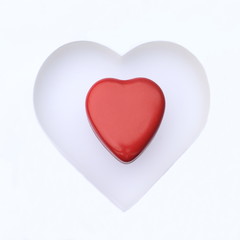 Two heart shaped objects isolated on white background