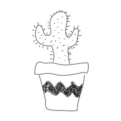 Simple doodle of a cactus in a pot