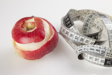 apple and tape measure
