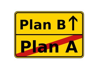 Ortsschild Plan B Plan A