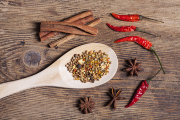 indisches Curry auf Holzlöffel