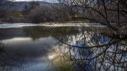 Obraz premium River landscape. Spain. Madrid. Lozoya 