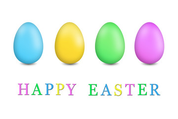 painted easter eggs on a white background