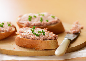 Sandwiches with meat pate.