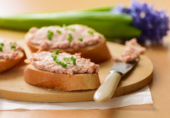 Sandwiches with meat pate.