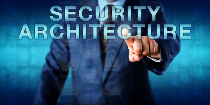 Consultant Pushing SECURITY ARCHITECTURE Onscreen