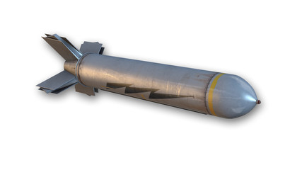 Cruise missile, rocket, bomb isolated on white background