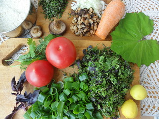 vegetables tomatoes cooking, cooking healthy food with wild plants, onion, dill, sesame, recipes, cilantro, mushrooms, beans, carrot, eda, cuisine, healthy food, spices