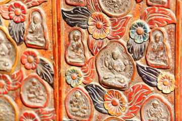 Traditional nepalese woodcarved folding screen. Kathmandu-Nepal. 2031