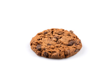 Chocolate chip cookie isolated on white