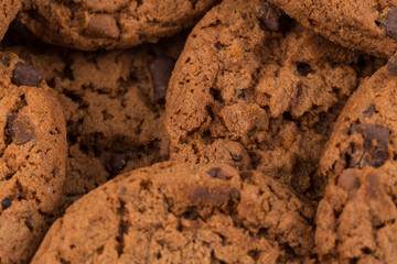 Chocolate chip cookies isolated on white