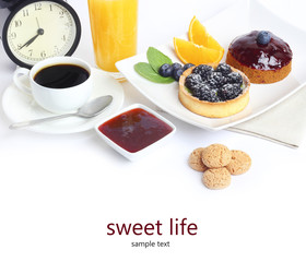 Sweet dessert breakfast morning coffee juice

