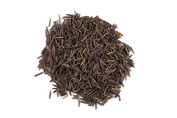 Fototapeta premium Heap of wild rice on white background