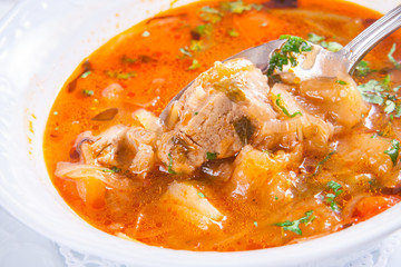 Armenian soup with meat