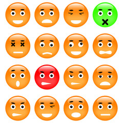 Set of Emoticons. Isolated vector illustration 
