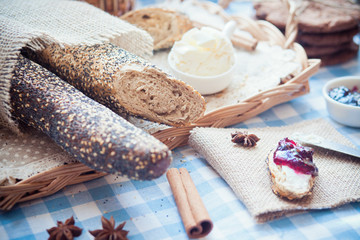 Breakfast with bread
