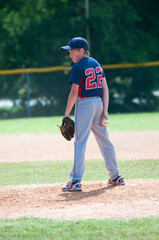 Young baseball pitcher