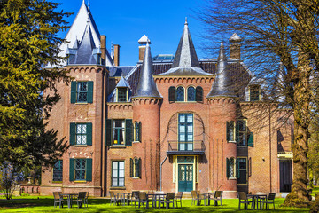 beautiful Keukenhof castle in Lisse, Holland