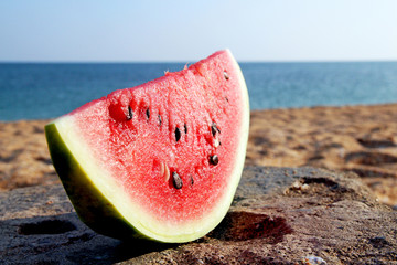 The Slice of The Watermelon at The Beach