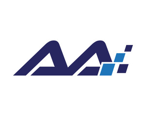 AA digital letter logo