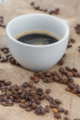 Cup of coffee standing on the table 