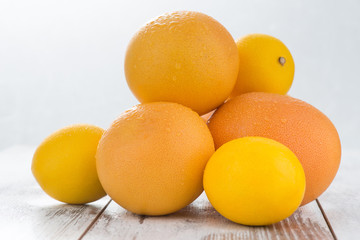 Oranges lying on the table 