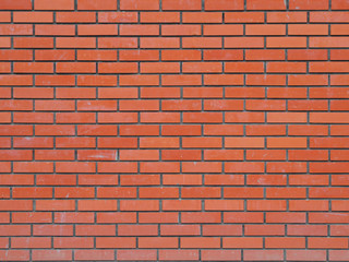 Modern new red brick wall, brickwork background, texture, pattern