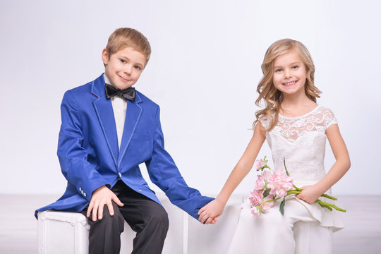 Little Loving Couple  Celebrating Wedding 