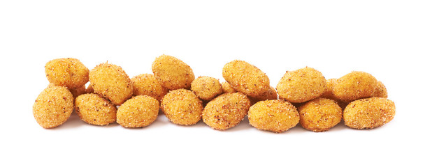 Line of crunchy coated nuts